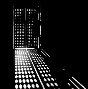 bianconero, ombra, porta, nero, grata, luci, controluce, luce